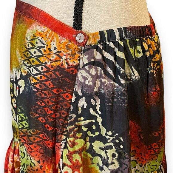 New Direction Maxi Skirt Women's M Stretch Waist Boho Hippie Warm Fall Colors - Picture 7 of 10